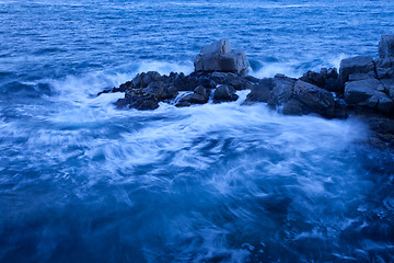 Image showing blue rocky and the waves