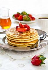 Image showing Pancake with strawberry