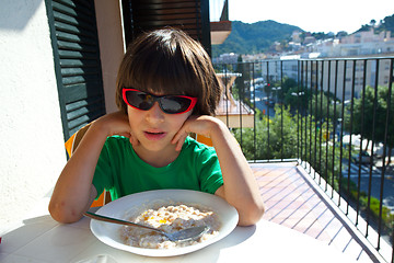 Image showing breakfast on the open air