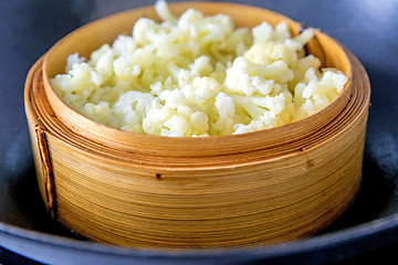 Image showing chinese steam basket with cauliflower