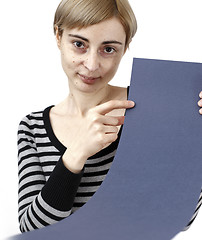 Image showing Woman holding a paper