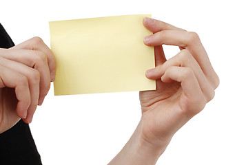 Image showing Woman and post it