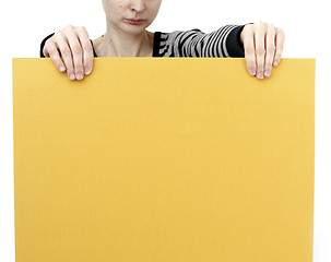 Image showing Woman holding a paper