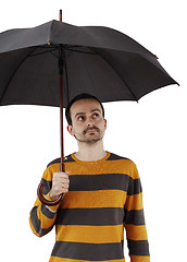 Image showing Man with umbrella