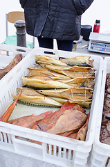 Image showing fresh smoked ecologic organic fish  market fair 