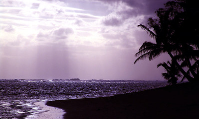 Image showing Purple Sunset Silhouette