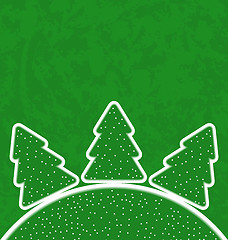 Image showing Green paper cut-out set christmas tree