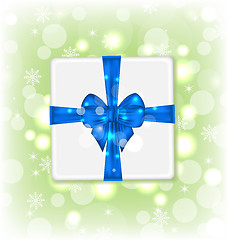 Image showing Gift box with blue bow for your party