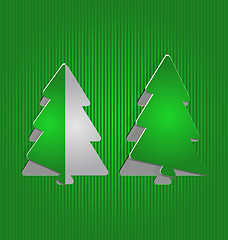 Image showing Christmas cutout paper tree, minimal background