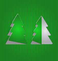 Image showing Christmas cutout paper tree, minimal background