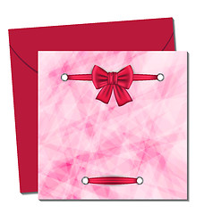 Image showing Christmas beautiful card with gift bow
