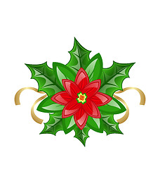 Image showing Flower poinsettia for christmas decoration