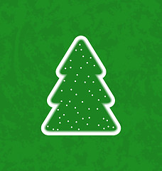 Image showing Green paper cut-out christmas tree