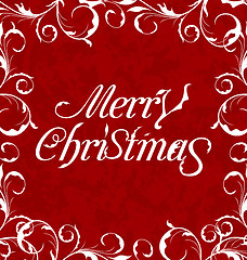 Image showing Christmas card with floral text