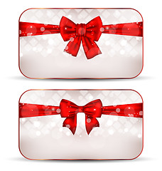 Image showing Christmas cards with gift bows