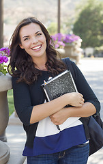 Image showing Pretty Young Female Student Portrait on Campus