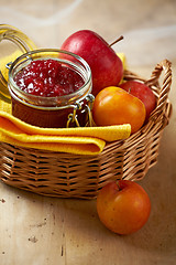 Image showing apple and plum jam