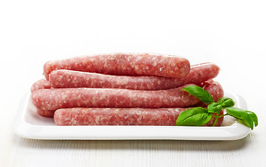 Image showing fresh raw sausages