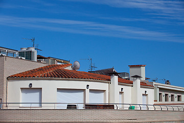 Image showing white stone house with red tiled