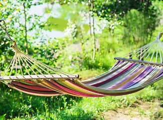 Image showing hammock in a garden