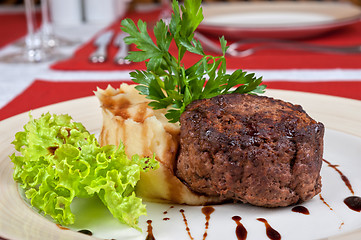 Image showing Fried meat steak