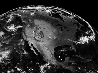 Image showing North America on black Earth