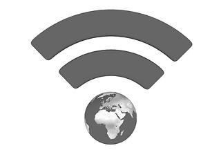 Image showing Grey WiFi symbol