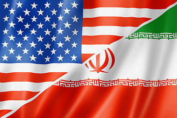 Image showing USA and Iran flag