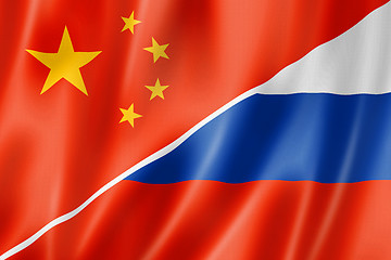 Image showing China and Russia flag