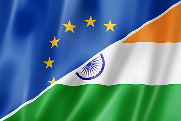 Image showing Europe and India flag