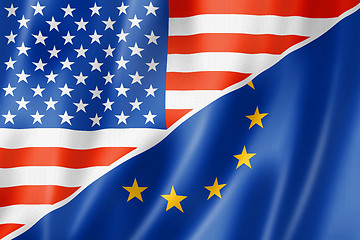 Image showing USA and Europe flag