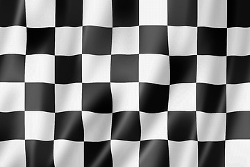 Image showing Auto racing finish checkered flag