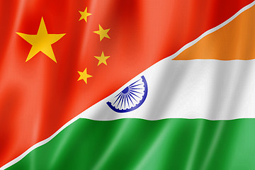 Image showing China and India flag