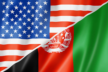 Image showing USA and Afghanistan flag