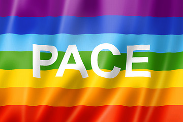 Image showing Rainbow peace / pace flag