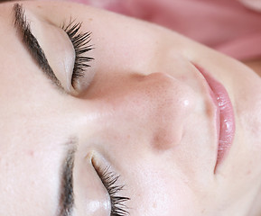 Image showing Beautiful young woman sleeping.