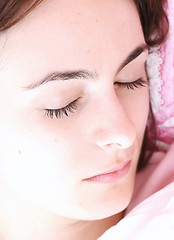 Image showing Beautiful young woman sleeping.