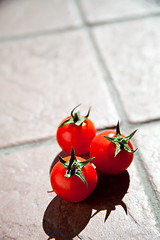 Image showing three cherry tomatoes 