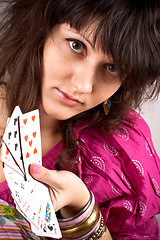 Image showing soothsayer with scrying cards