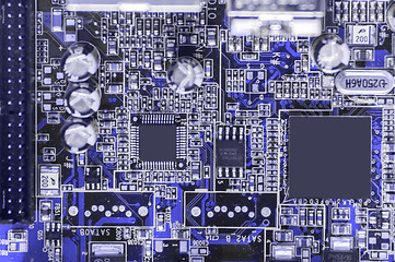 Image showing circuit board background of computer motherboard