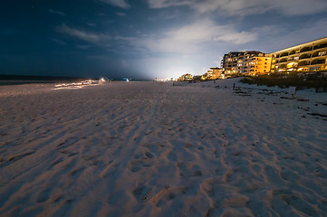 Image showing night scenes at the florida beach with super moon brightness