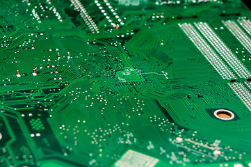 Image showing circuit board background of computer motherboard