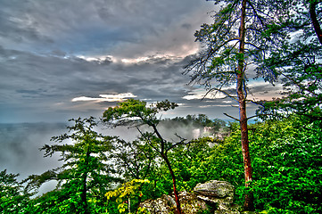 Image showing crowders mountain views with clouds and fog