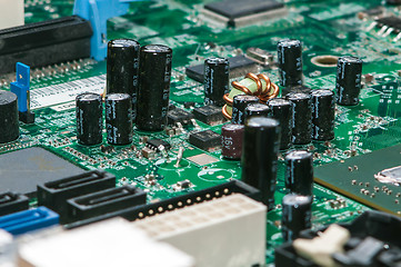 Image showing circuit board background of computer motherboard