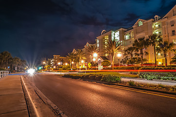 Image showing street scene near hotels in destin florida at night