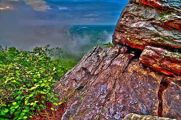 Image showing crowders mountain views with clouds and fog