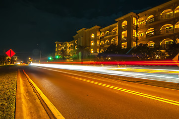 Image showing street scene near hotels in destin florida at night