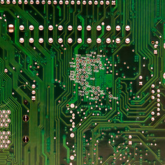 Image showing circuit board background of computer motherboard