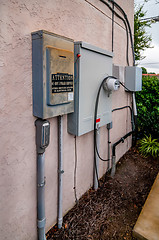 Image showing electric service panels on building