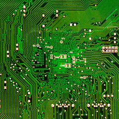 Image showing circuit board background of computer motherboard